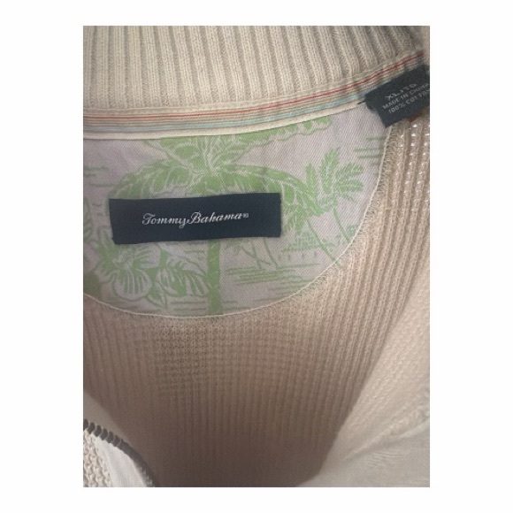 Tommy Bahama Men's Beige Zip-Up Sweater Size XL - Picture 6 of 11